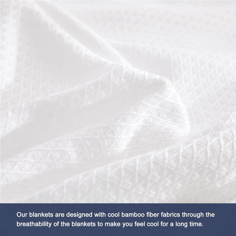 DANGTOP Cooling Blankets, 100% Rayon Derived from Bamboo, Absorbs Body Heat to Keep Cool on Warm Night, Ultra-Cool Lightweight Blanket(90x108 inches, White) - Image 4